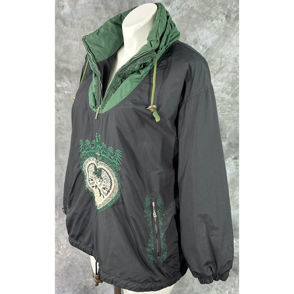 Bogner Men's Pullover Anorak Ski Jacket Green Black Festival sz L (15566) - Picture 5 of 12